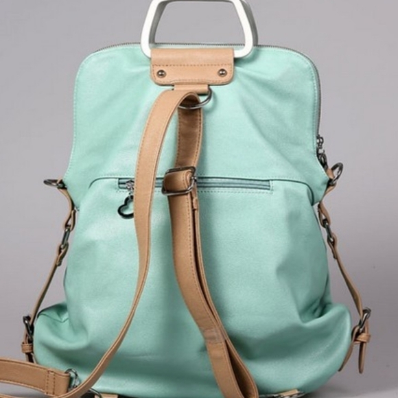 Mioni Multi Purpose Multi Functional Bag Light Turquoise and Tan color - Picture 2 of 8